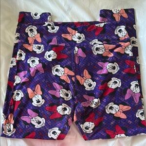 LuLaRoe Purple Leggings with Cartoon Print